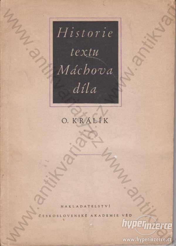 Historie textu Máchova díla O. Králík 1953 - foto 1