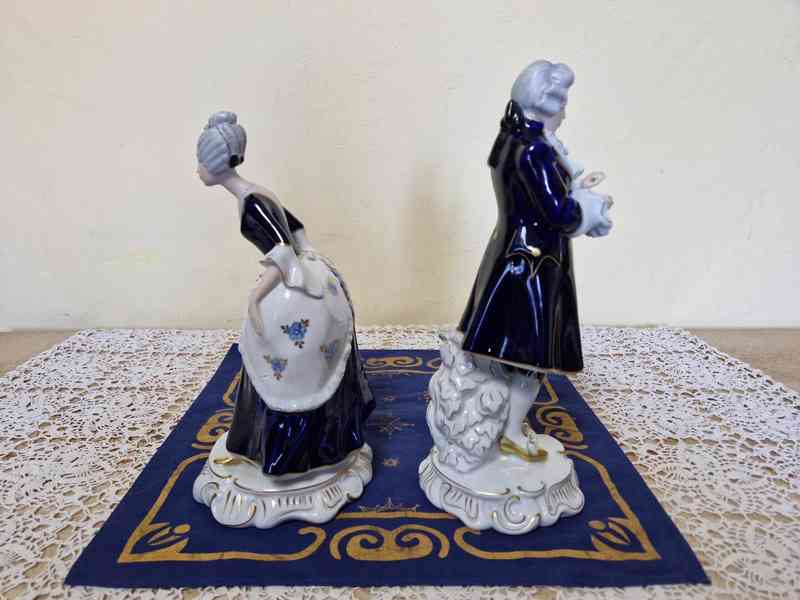 Luxusní párové sošky Dáma a Kavalír Rokoko Royal Dux - foto 5