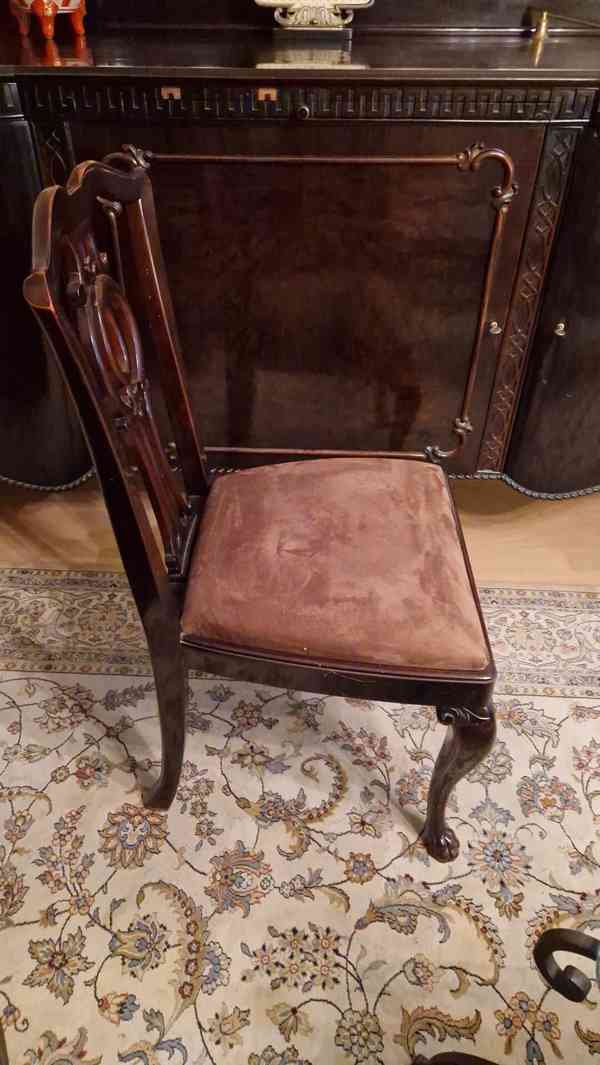 Starožitné židle Chippendale 2ks - foto 2