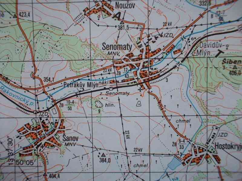 Vojenská profesionální tajná mapa Rakovnicko - foto 3