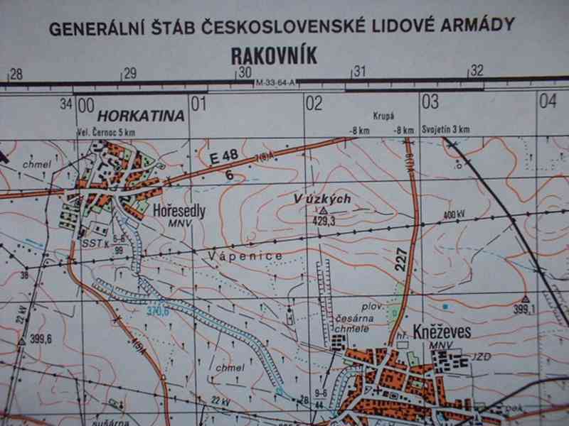 Vojenská profesionální tajná mapa Rakovnicko - foto 2