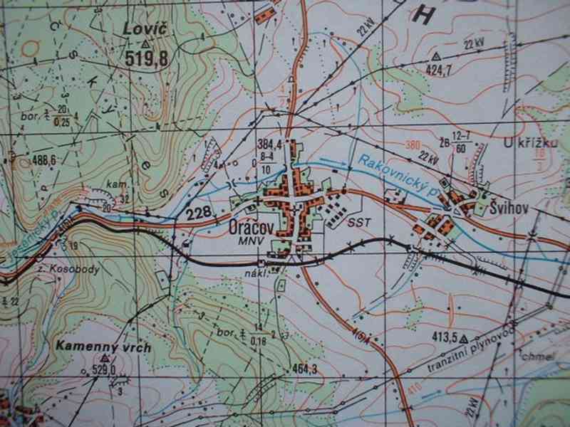 Vojenská profesionální tajná mapa Rakovnicko - foto 4