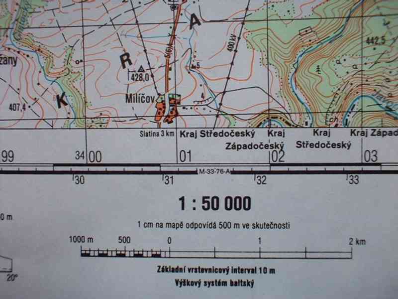 Vojenská profesionální tajná mapa Rakovnicko - foto 5