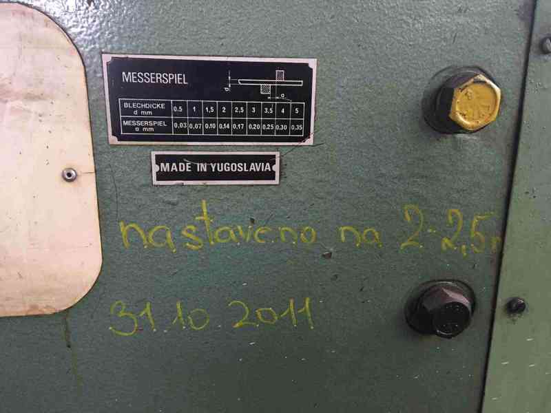 Použité tabulové nůžky MM-5/2500, r. v. 1981 - foto 7