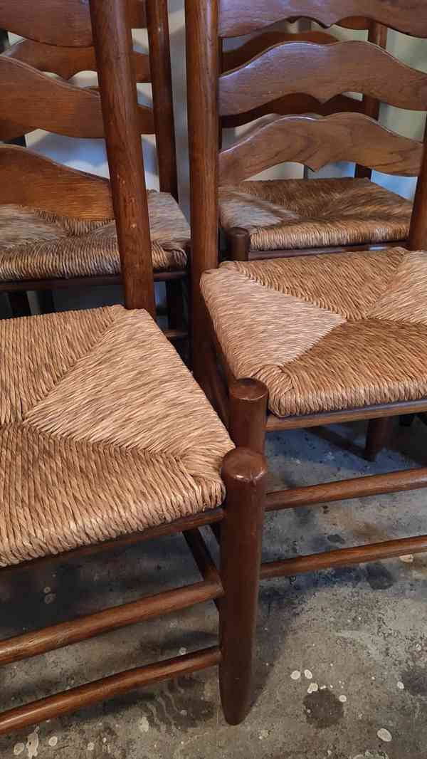 4x dřevěné židle s vypleteným sedákem - foto 1