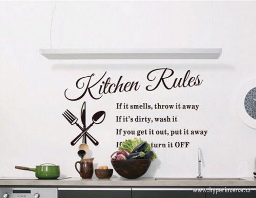 Kuchyňská dekorace -. samolepka "Pravidla kuchyně" - foto 1