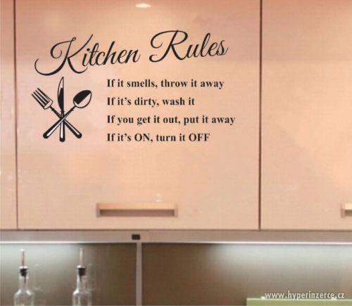 Kuchyňská dekorace -. samolepka "Pravidla kuchyně" - foto 3