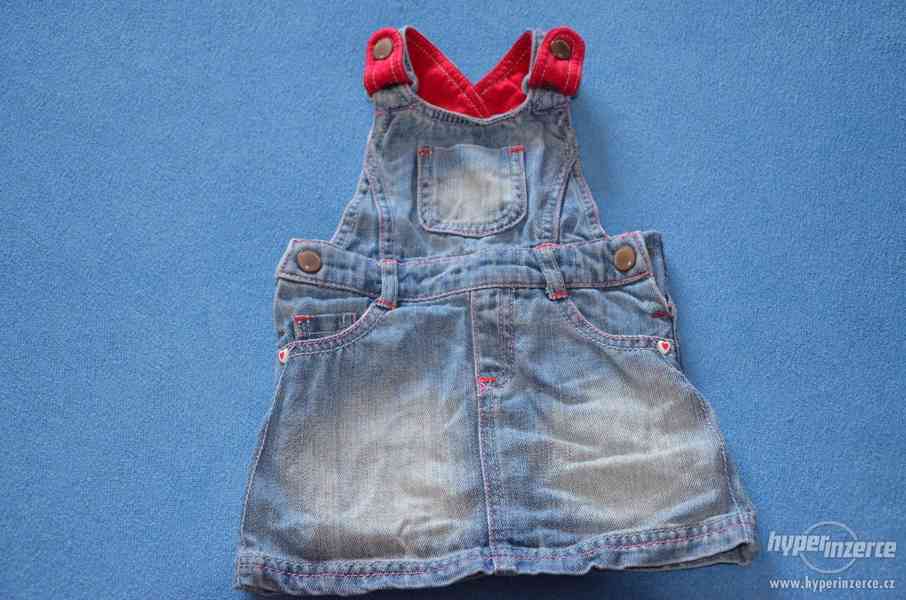 Riflová sukně s laclem 3-6m - foto 1
