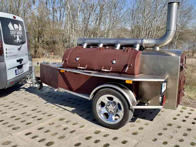 V8 BBQ Grill Smoker Barbecue Trailer - foto 3