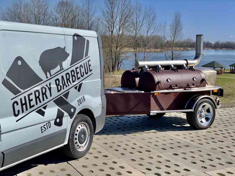 V8 BBQ Grill Smoker Barbecue Trailer - foto 1