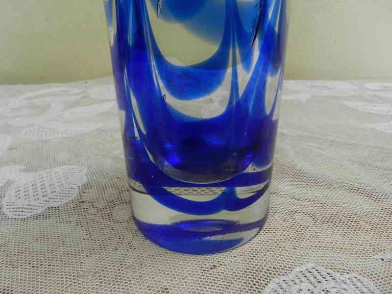Zajímavá masivní Autorská modrá Váza  - foto 5