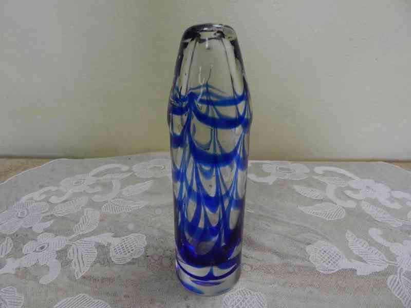 Zajímavá masivní Autorská modrá Váza  - foto 3