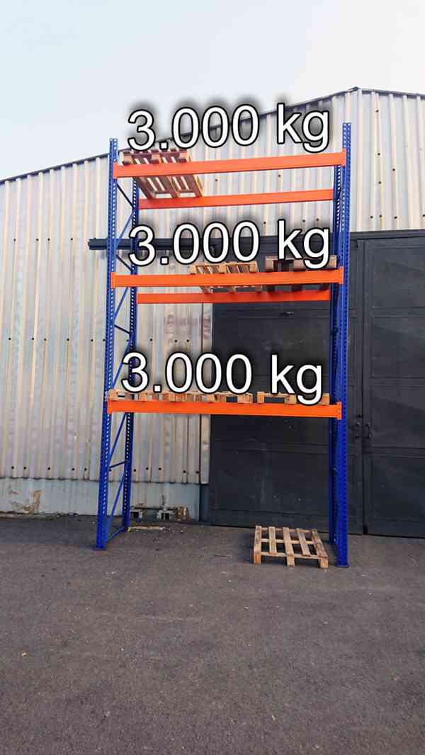 Paletové Regály Bazar, Vysoká nosnost, cena za 60 pal. míst - foto 4