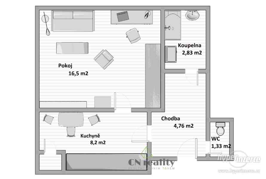Výměna obecního bytu 1+1 v Brně - Černých Polích za 2+kk,2+1 - foto 7