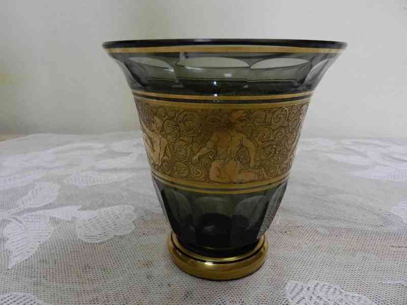 Luxusní kouřová váza s oroplastikou - foto 2