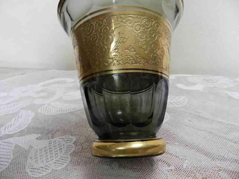 Luxusní kouřová váza s oroplastikou - foto 3