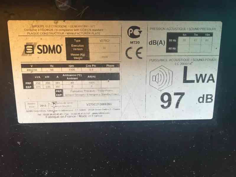 Nouzový dieselagregát 275 kVA, SDMO V275 Volvo Penta - foto 8