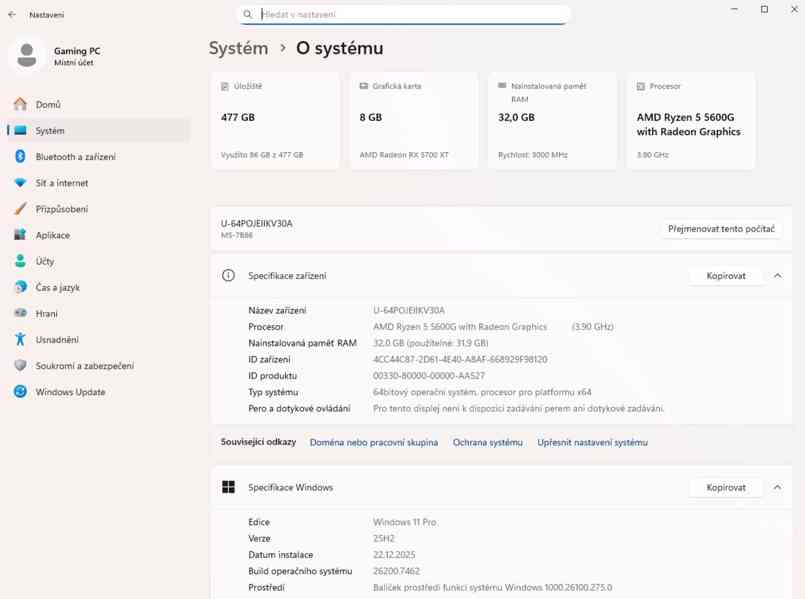 🚀 HERNÍ PC RYZEN 5 5600, 32GB RAM, RX 5700XT, SSD, WIN11 🚀 - foto 7