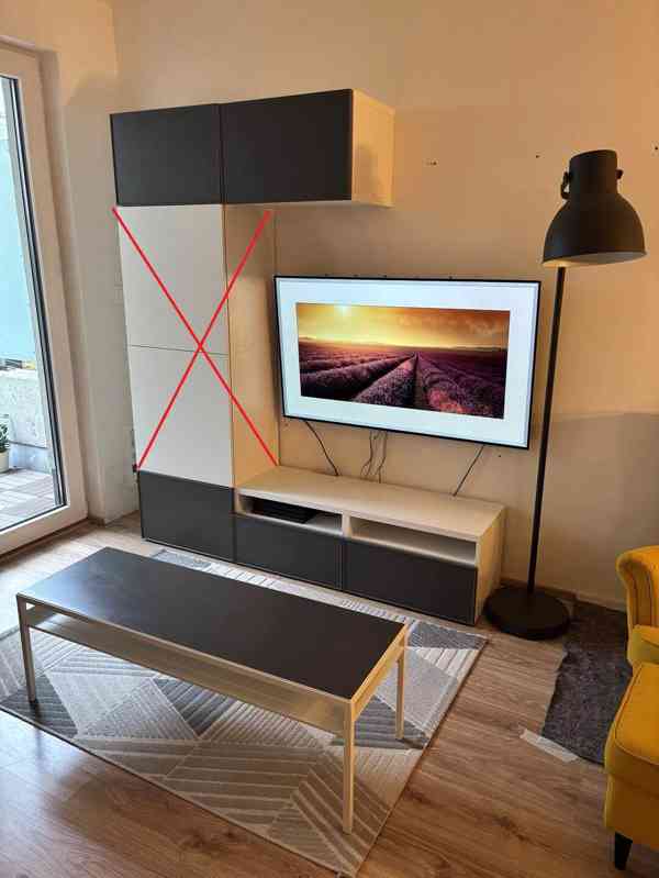 TV stolek a nástěnná police IKEA BESTA