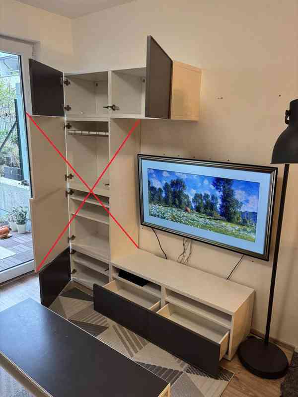 TV stolek a nástěnná police IKEA BESTA - foto 2