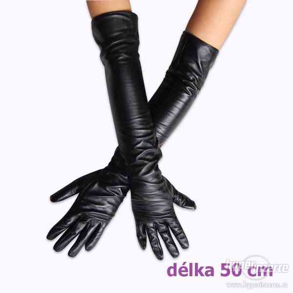 Sexy dlouhé rukavice z umělé kůže 50cm dlouhé - foto 3