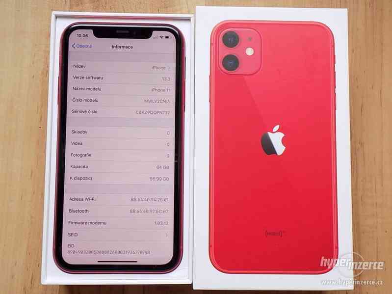 APPLE iPhone 11 64GB Red - ZÁRUKA - TOP STAV !! - foto 2