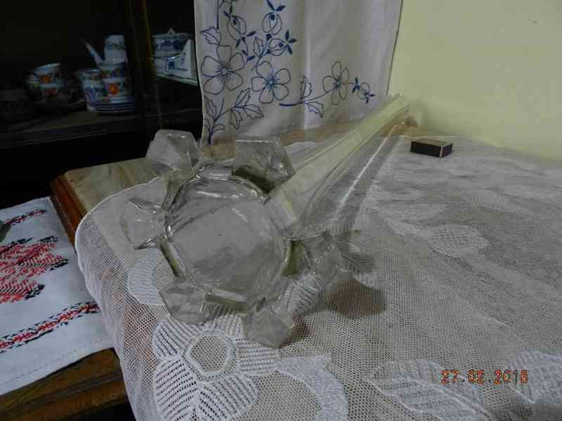 Krásná stará vysoká skleněná váza 66cm - foto 5