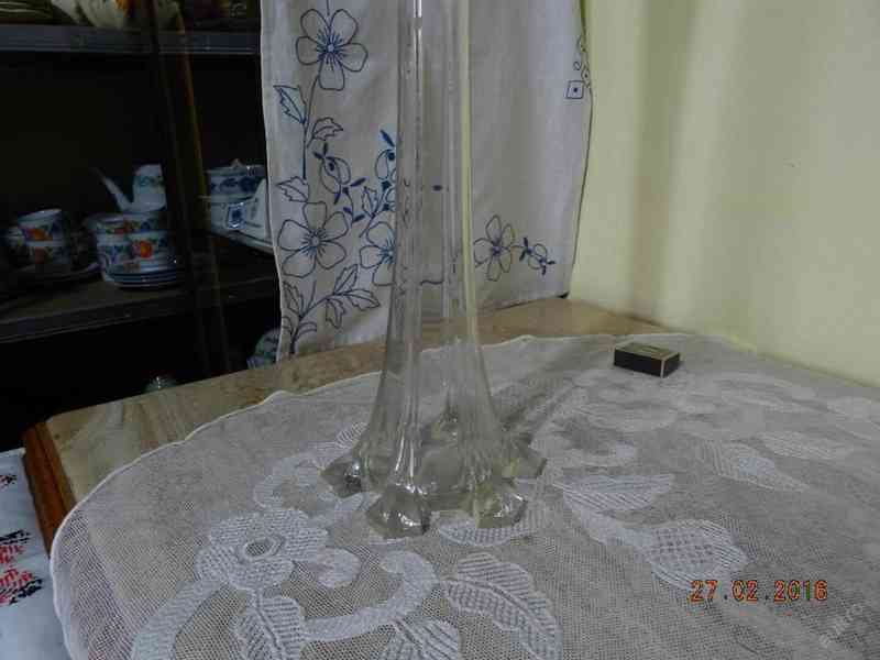 Krásná stará vysoká skleněná váza 66cm - foto 2