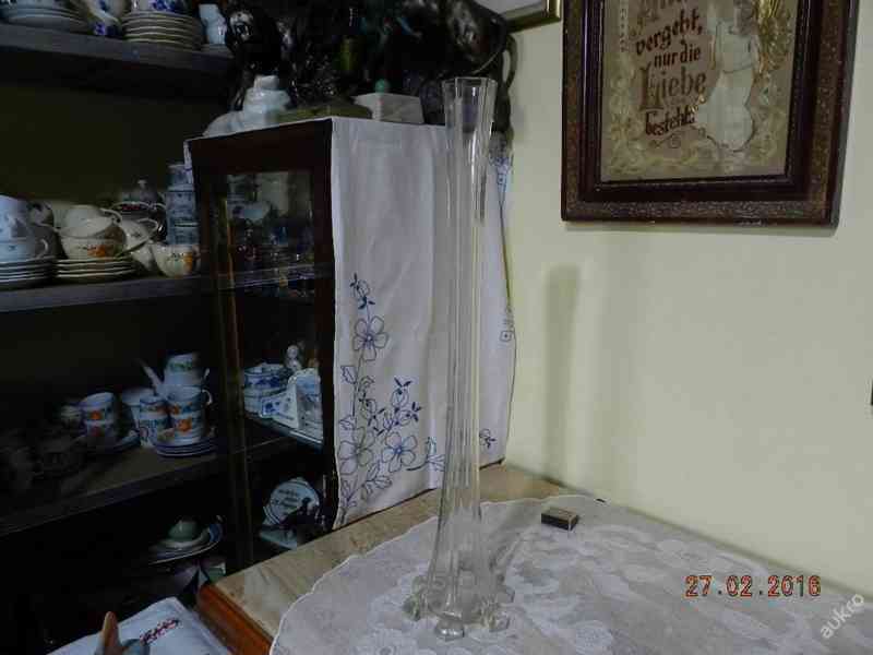 Krásná stará vysoká skleněná váza 66cm - foto 1