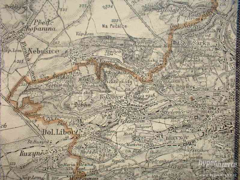 Mapa Prahy a okolí 20 léta 20 století - foto 5