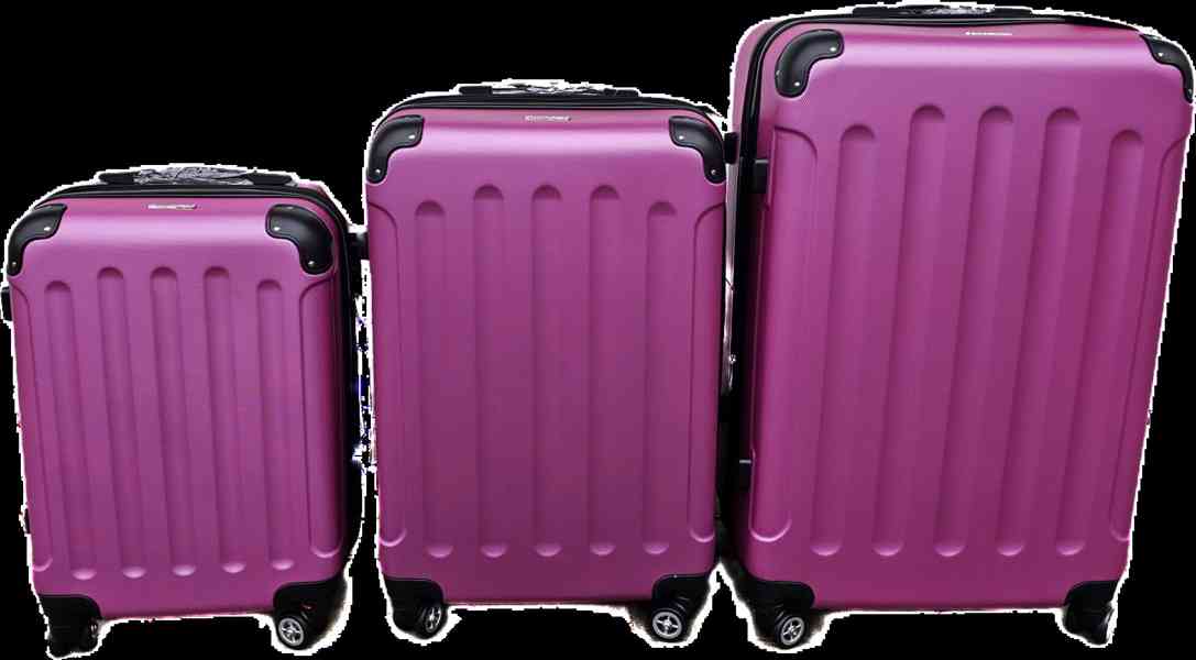 Sada skořepinových cestovních kufrů růžová NOVÁ - foto 3