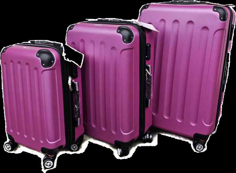 Sada skořepinových cestovních kufrů růžová NOVÁ - foto 2