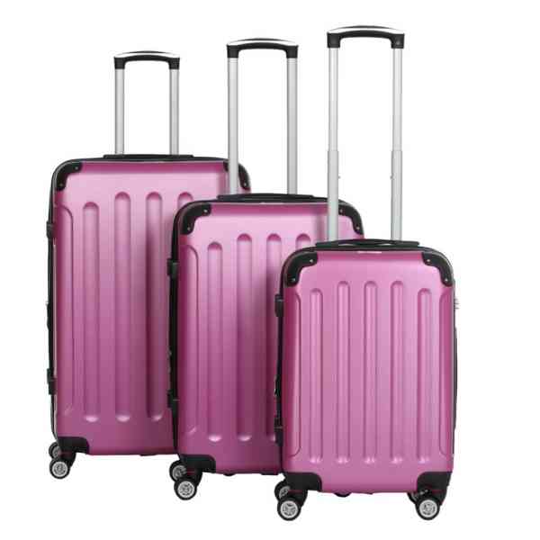 Sada skořepinových cestovních kufrů růžová NOVÁ - foto 1
