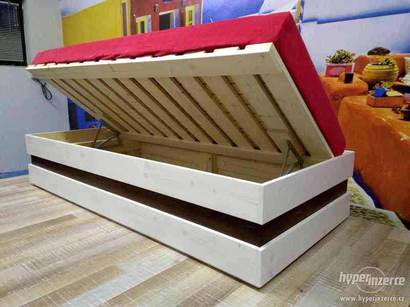 Dřevěná postel masív smrk - foto 4