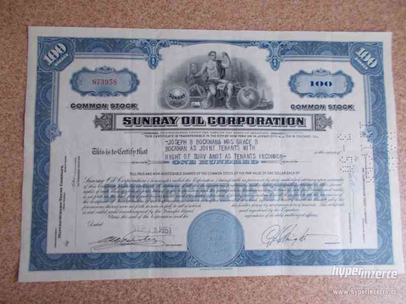 SUNRAY OIL CORPORATION - staré akcie USA - foto 1