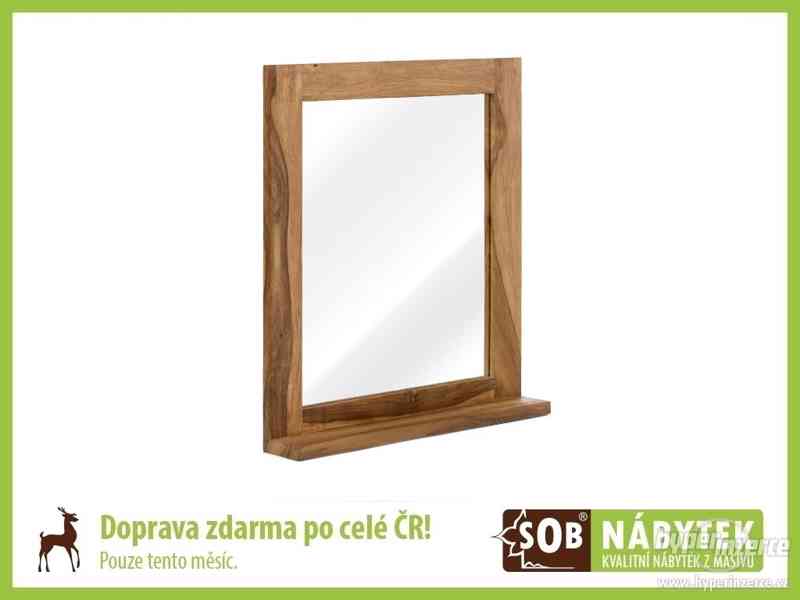 Koupelnové zrcadlo z masivu, dřevěné zrcadlo - foto 1