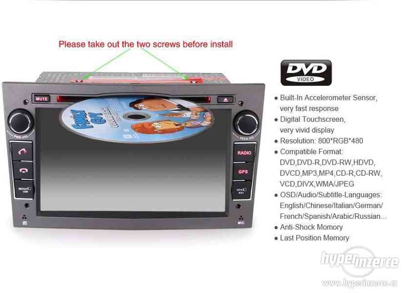 OPEL Autoradio + Navi GPS Dotykovy displej DVD BT SD USB - foto 6