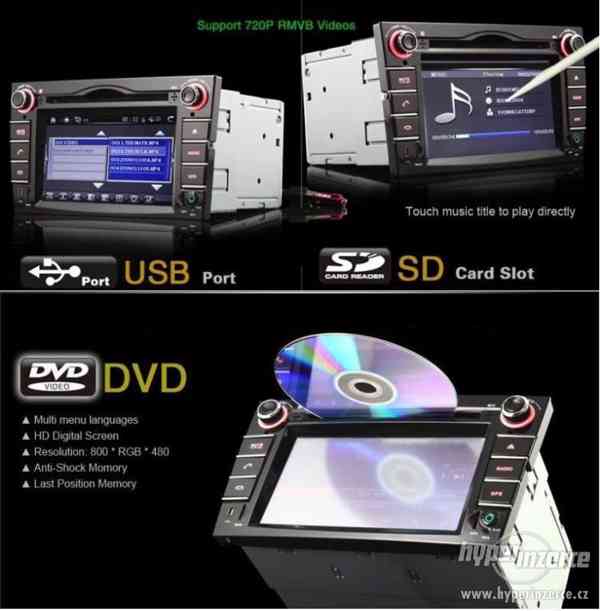 OPEL Autoradio + Navi GPS Dotykovy displej DVD BT SD USB - foto 8