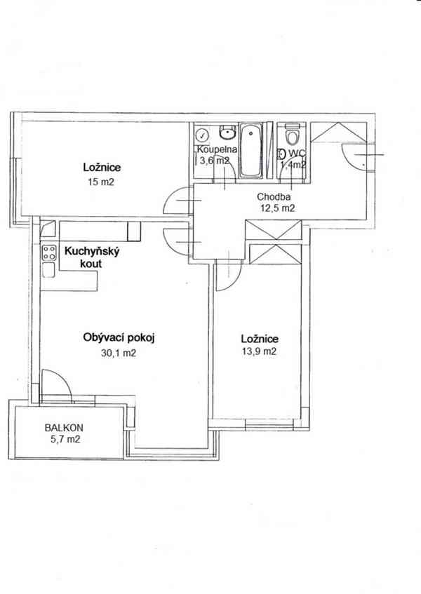 Krásný byt  3+kk/B, 82 m2, Mikulova, Praha 4 u metra Chodov - foto 13