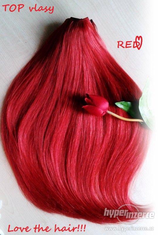 Červené Clip in Vlasy! Nejkrásnější odstíny!120 - 220 gram! - foto 1