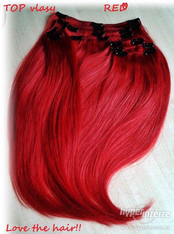 Červené Clip in Vlasy! Nejkrásnější odstíny!120 - 220 gram! - foto 6