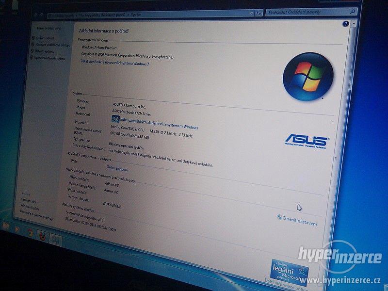 Výkonný 17" LED Asus K72J v TOP STAVU ! - foto 2