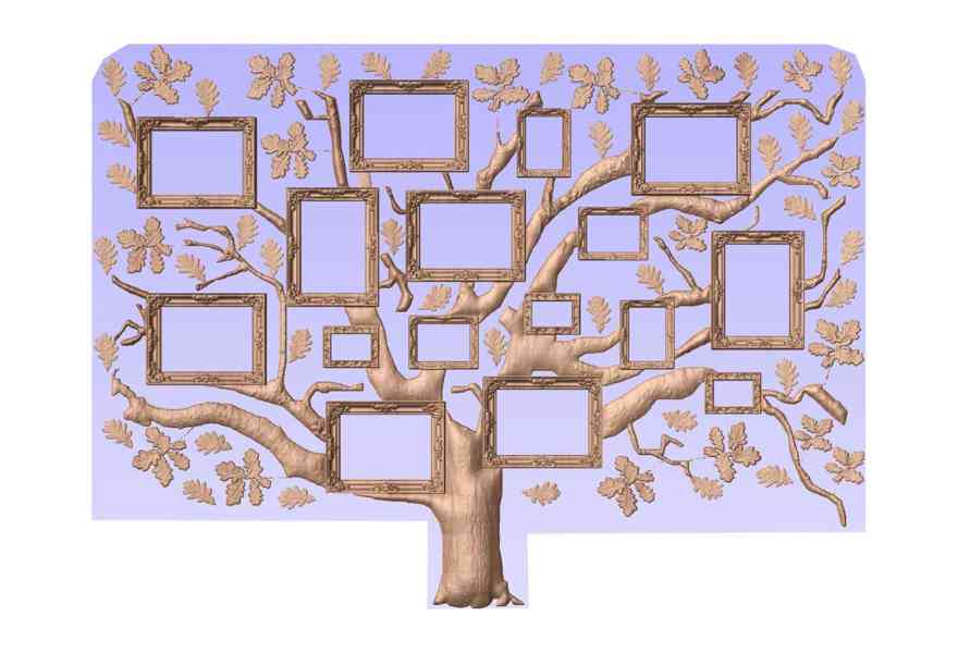 Dřevořezba rodinný strom s rámečky na foto - foto 1