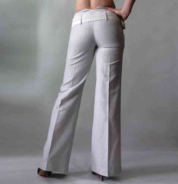 Nové letní šedé kalhoty se stříbrnou nitkou Orsay vel. 34 - foto 4