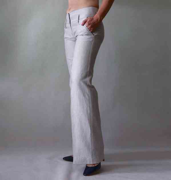 Nové letní šedé kalhoty se stříbrnou nitkou Orsay vel. 34 - foto 3