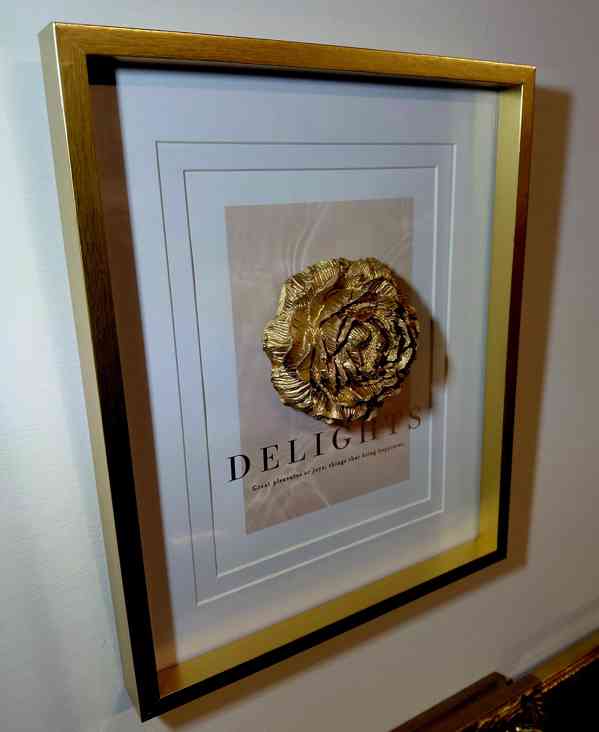 Originalní 3D obraz zlatá růže  - foto 3