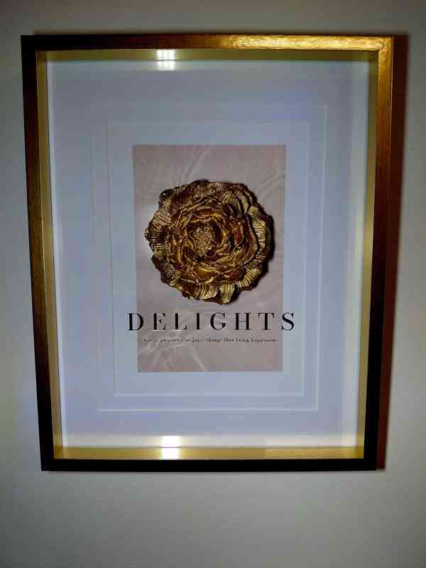 Originalní 3D obraz zlatá růže 