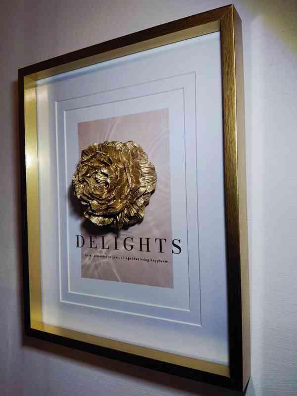 Originalní 3D obraz zlatá růže  - foto 2