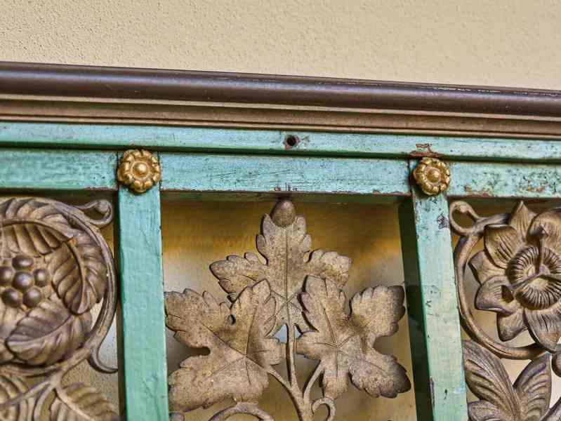 Těžké bronzové zábradlí s motivem vinné révy - 308 cm - foto 8