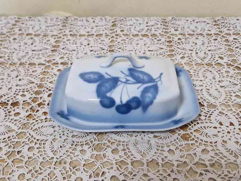 Porcelánová Máslenka Modré Třešně Bystřice u Teplic